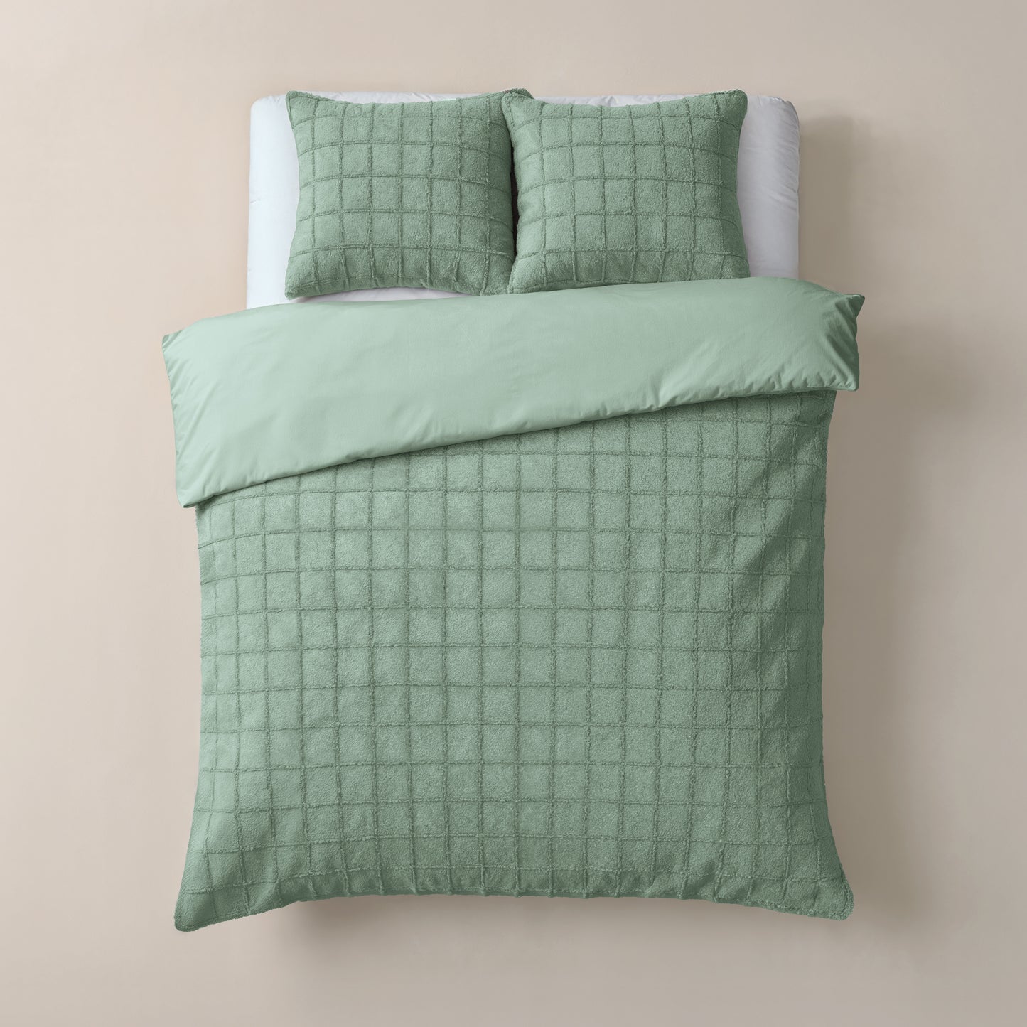 Faux Fur Check Donker Groen 240x200/220