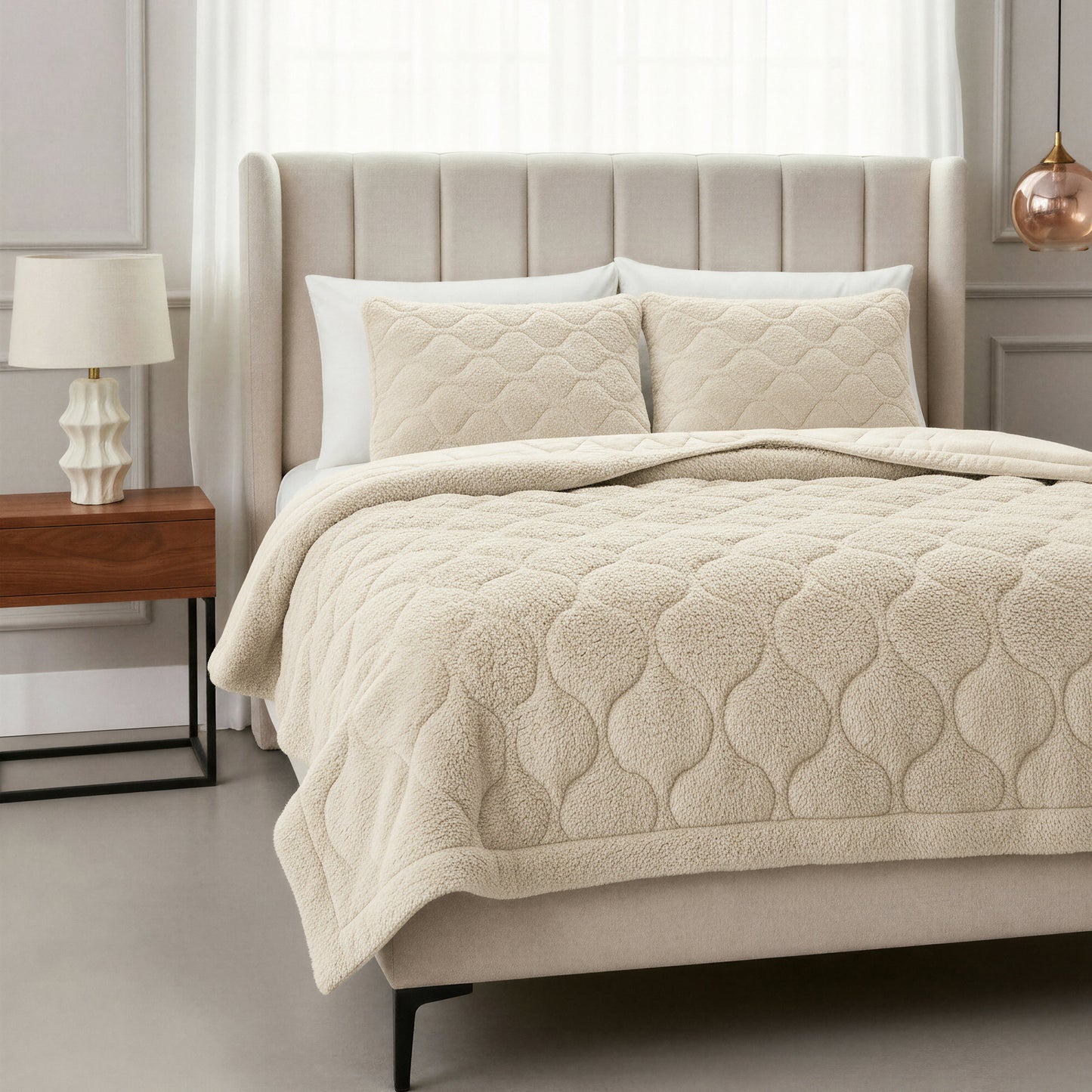 Lazy Dekbed Teddy Beige 140 x 200 Met Luxe Kussensloop