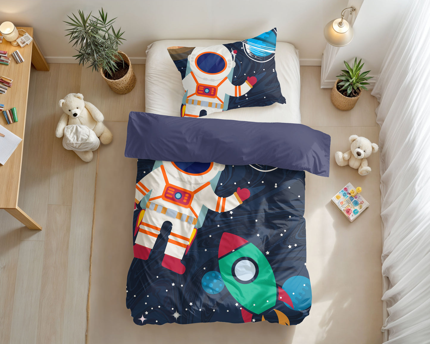 Space man 2 Blauw 140 x 200/220