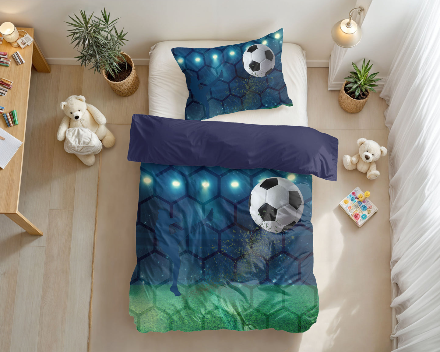 Live football Blauw 140 x 200/220