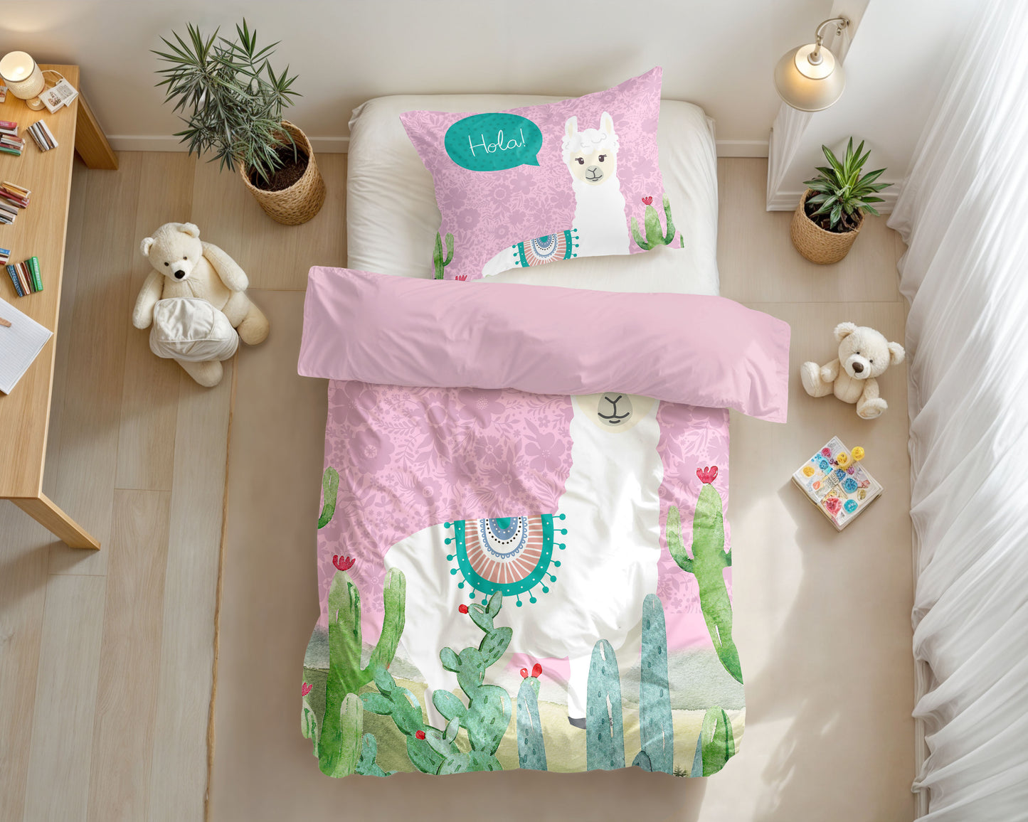 Hola lama Roze 140 x 200/220