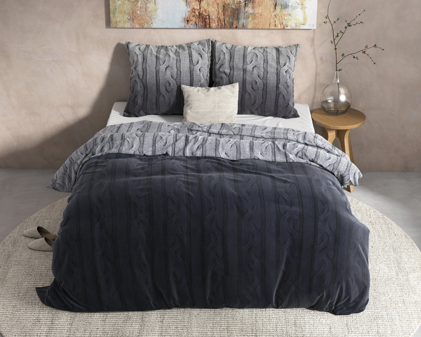 DH Flanel Dante Antraciet 200 x 220