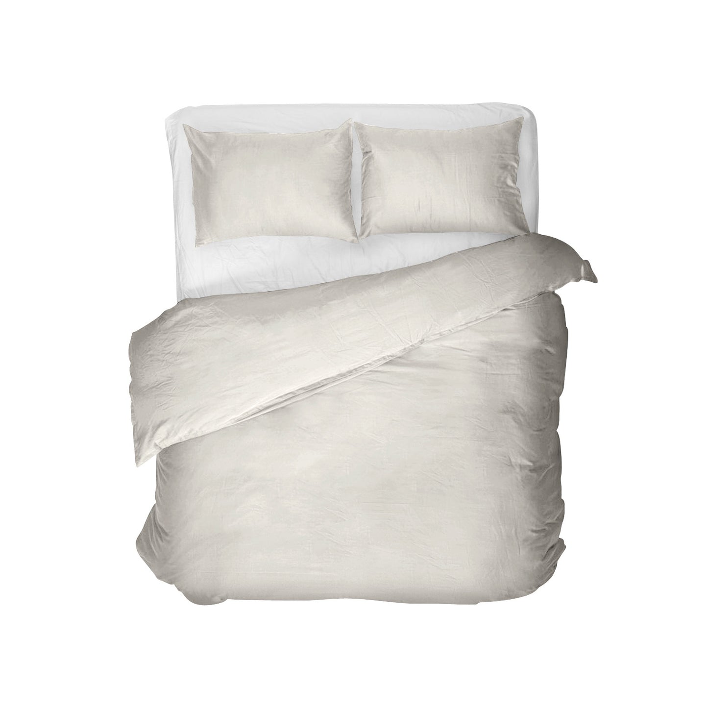 Egyptisch Katoen Uni Dekbedovertrek Creme 200 x 200/260
