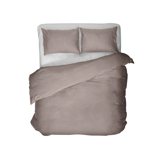 Egyptisch Katoen Uni Dekbedovertrek Taupe 200 x 200/260