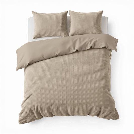 Check Teddy Taupe 200 x 200/220