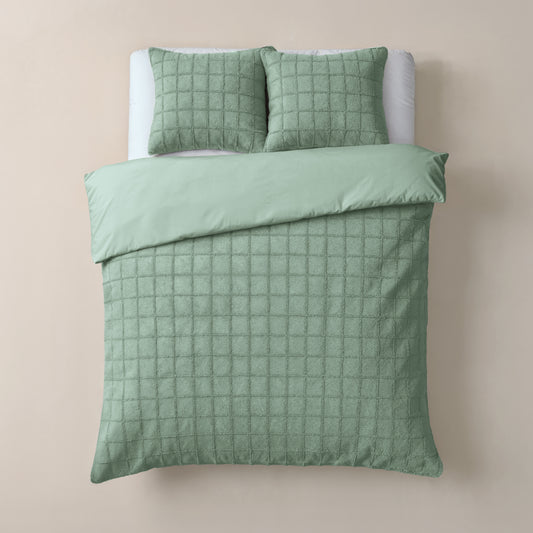 Faux Fur Check Donker Groen 200x200/220
