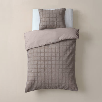 Faux Fur Check Taupe 140x200/220