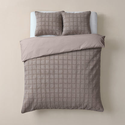 Faux Fur Check Taupe 200x200/220