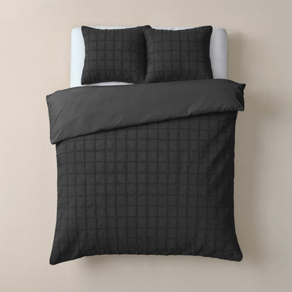 Faux Fur Check Zwart 240x200/220