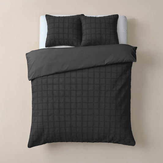 Faux Fur Check Zwart 240x200/220