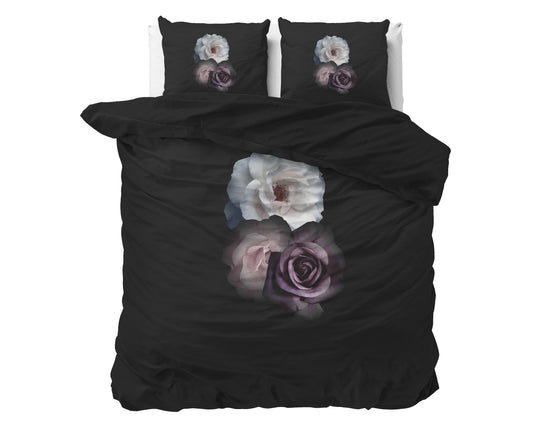 Deep Flowers Zwart 240 x 200/220