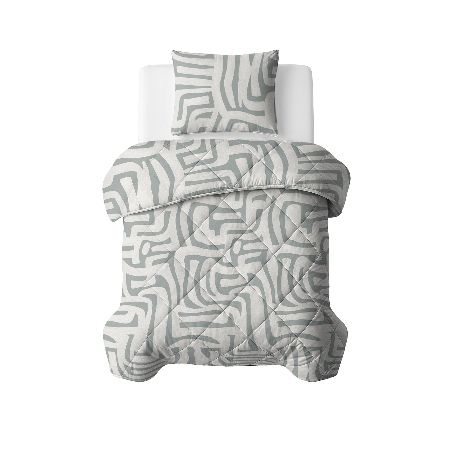 Lazy Dekbed Eran Groen 140 x 200 Met Kussensloop