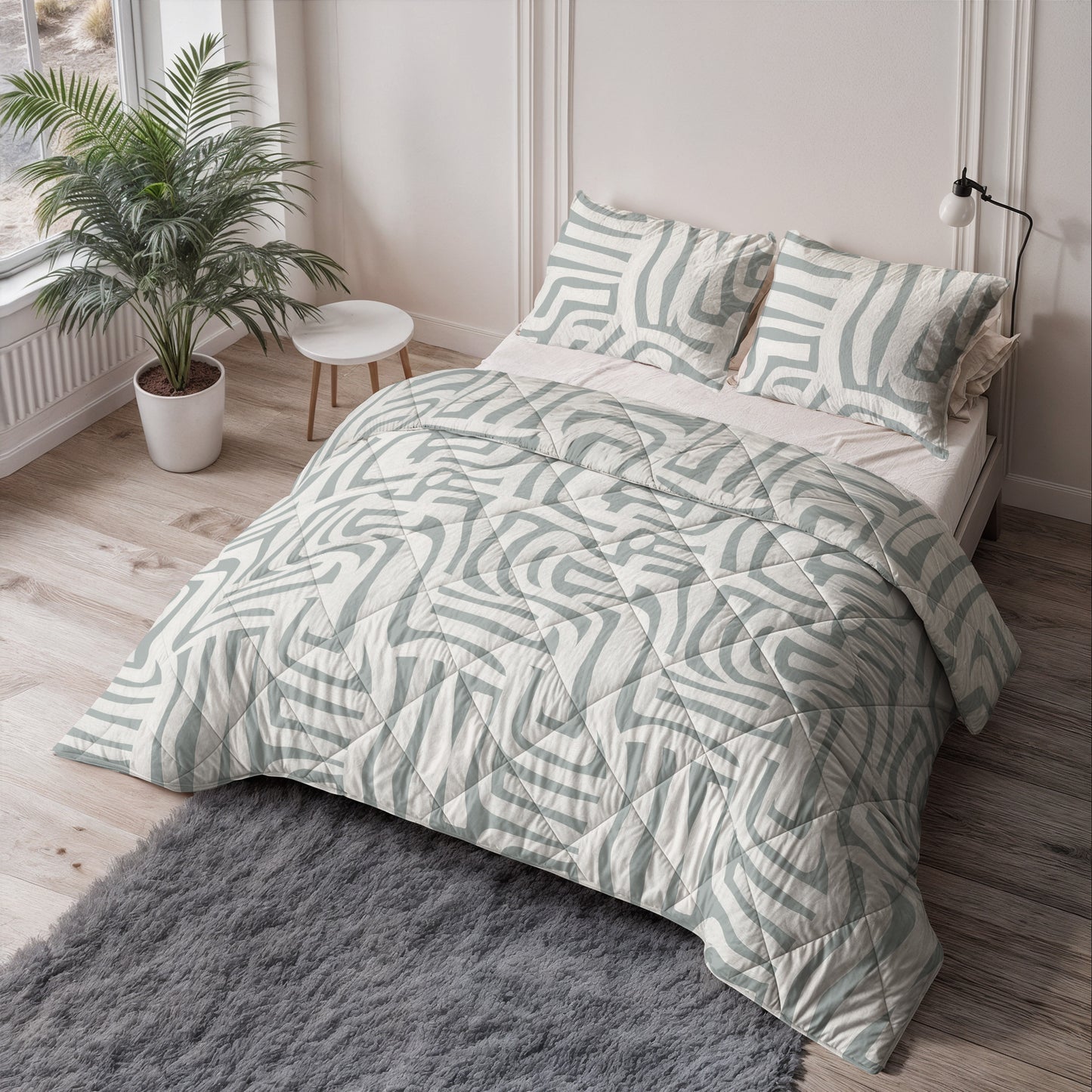 Lazy Dekbed Eran Groen 240 x 200 Met Kussenslopen