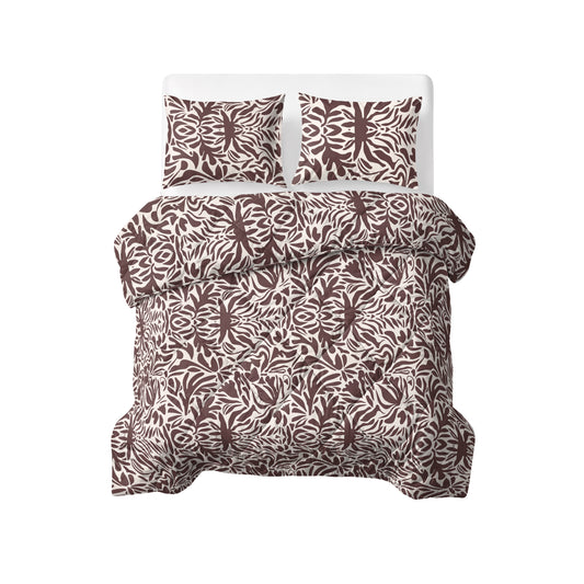 Lazy Dekbed Denzo Rood/Bruin 200 x 200 Met Kussenslopen