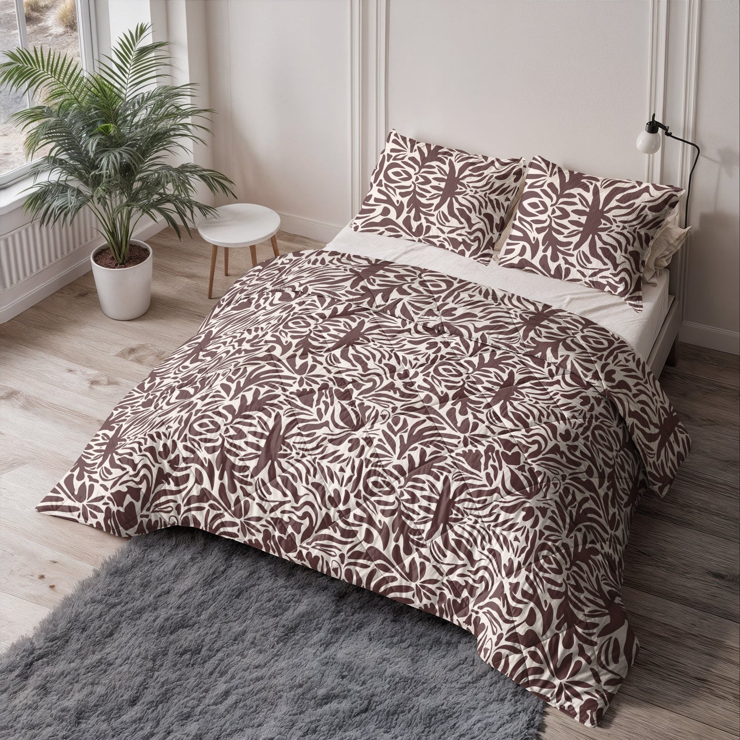 Lazy Dekbed Denzo Rood/Bruin 240 x 200 Met Kussenslopen