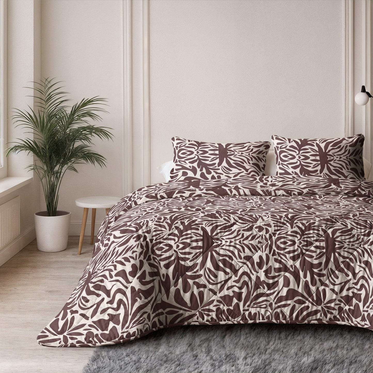 Lazy Dekbed Denzo Rood/Bruin 140 x 200 Met Kussensloop