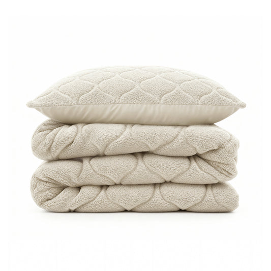 Lazy Dekbed Teddy Beige 140 x 200 Met Luxe Kussensloop
