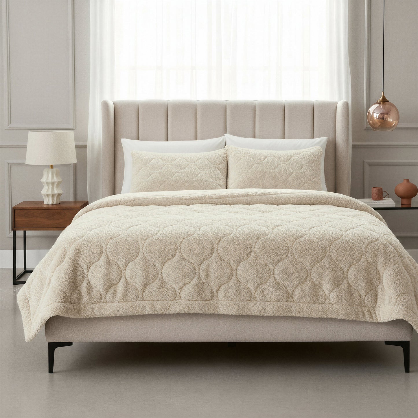 Lazy Dekbed Teddy Beige 140 x 200 Met Luxe Kussensloop