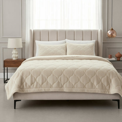 Lazy Dekbed Teddy Beige 140 x 200 Met Luxe Kussensloop