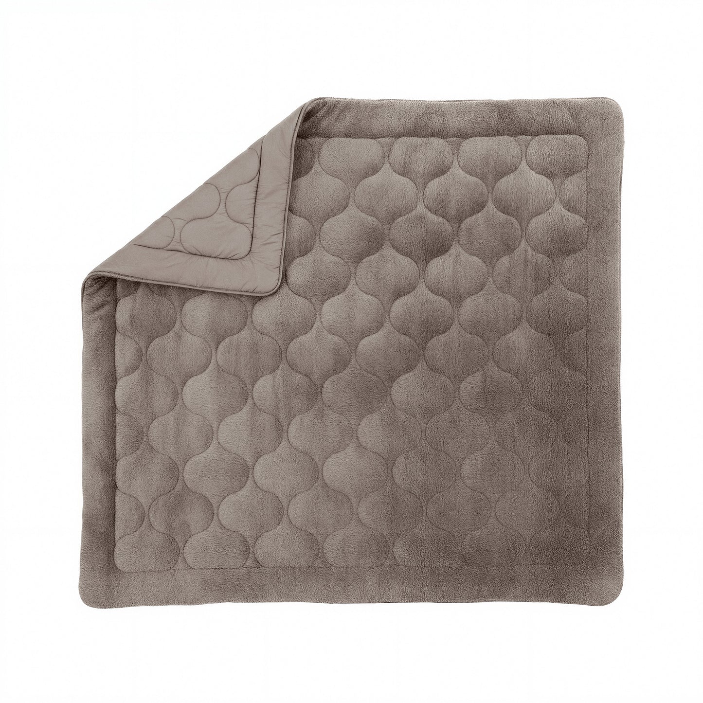 Lazy Dekbed Teddy Taupe/Grijs 200 x 200 Met Luxe Kussenslopen