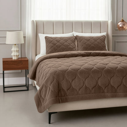 Lazy Dekbed Teddy Taupe/Bruin 200 x 200 Met Luxe Kussenslopen
