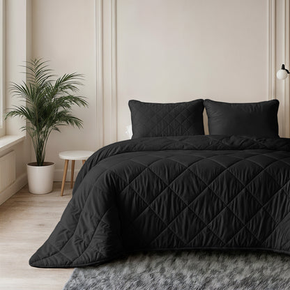 Lazy Dekbed Uni Zwart 140 x 200 Met Kussensloop