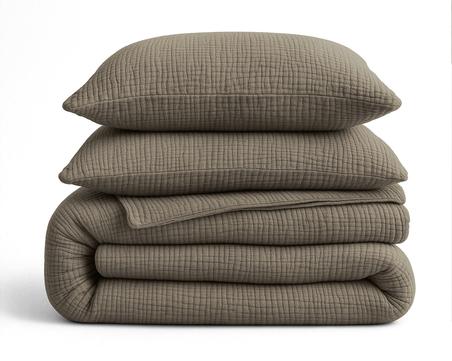 Lazy Dekbed Mousseline Taupe 240 x 200 Met Kussenslopen