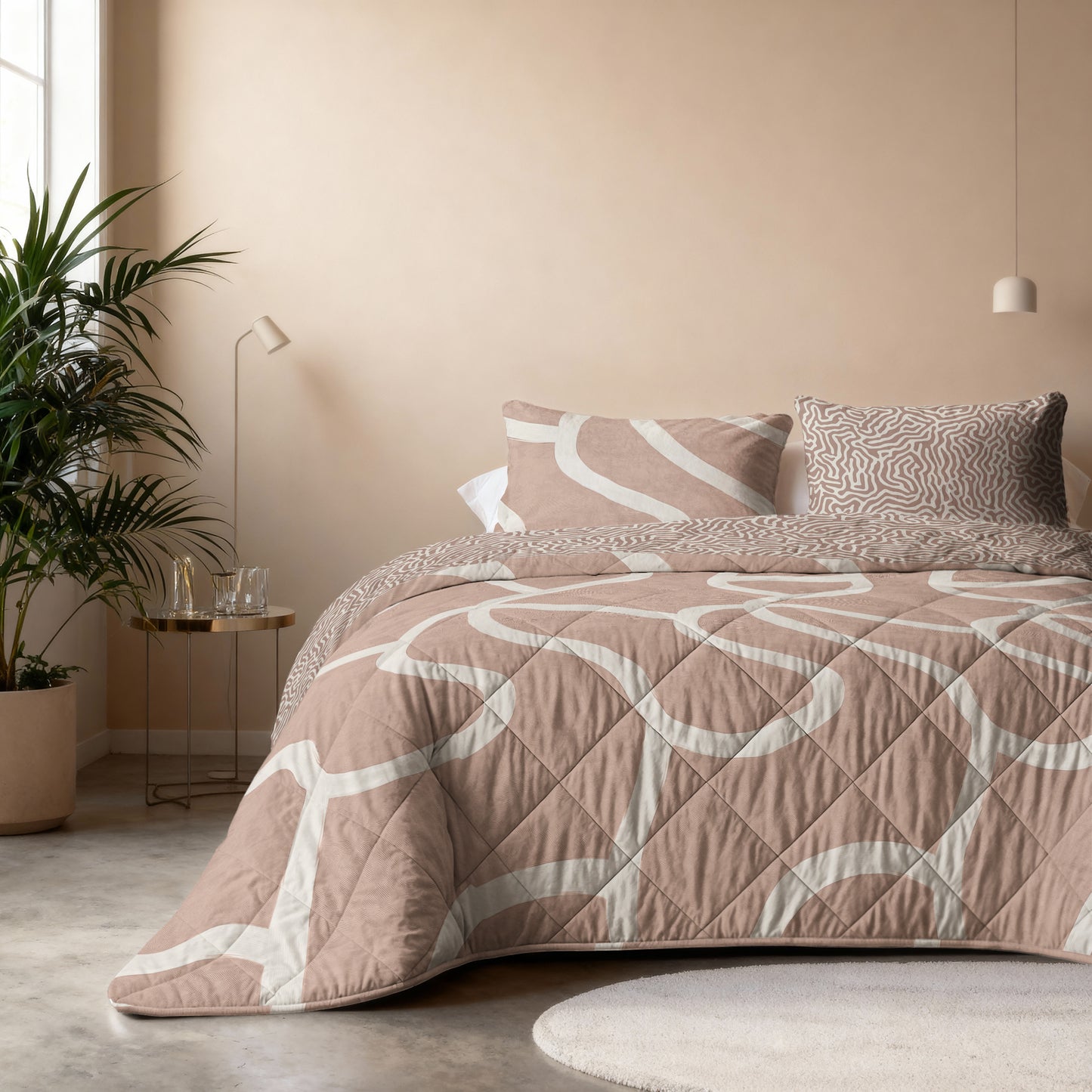 Lazy Dekbed Shapes Zand 200 x 200 Met Kussenslopen
