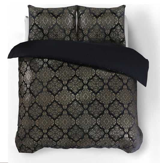Glamour Flanel Art Foil Zwart 140 x 200/220