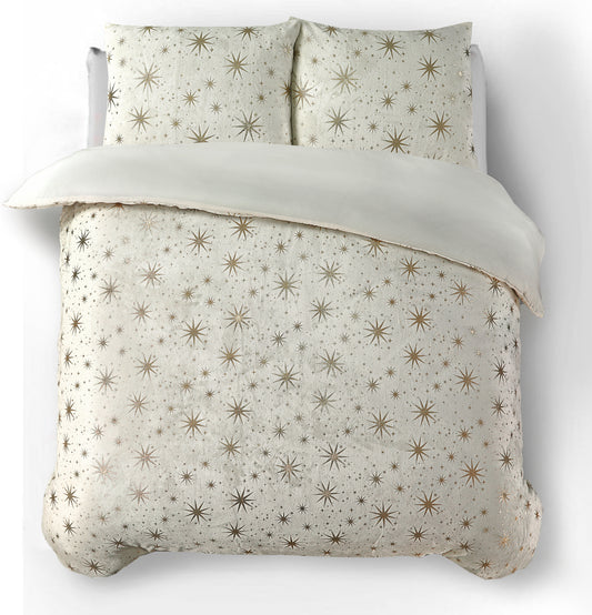 Glamour Flanel Stars Foil Creme 200 x 200/220